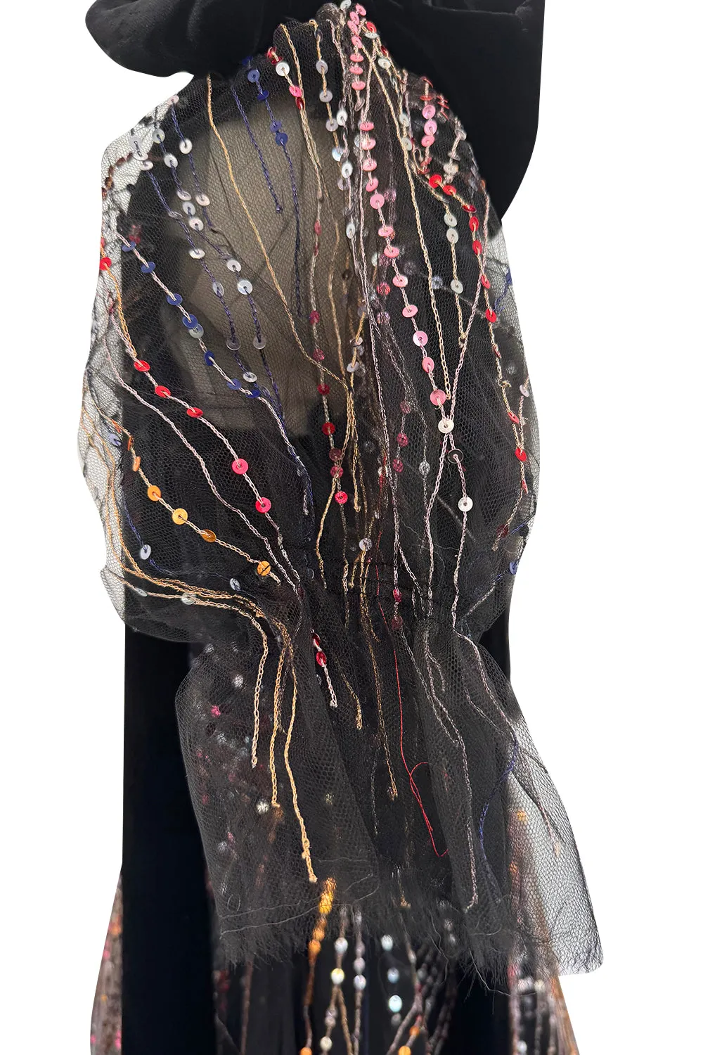 Spring 2018 Valentino by Pierpaolo Piccioli Black Tulle Sequin w Velvet Bows