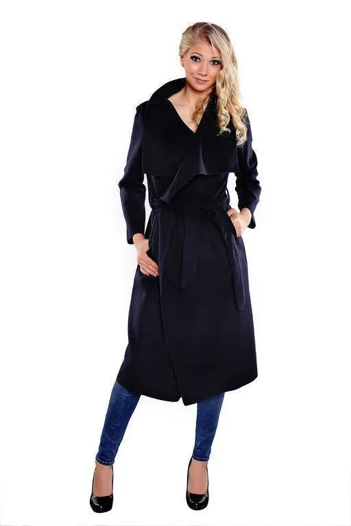 spring fashion Casual women's wool blend Trench Coat long Outerwear loose clothes for lady good