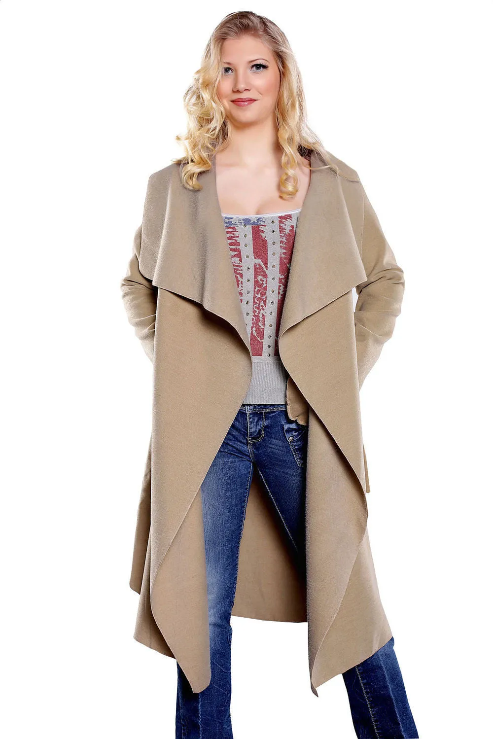spring fashion Casual women's wool blend Trench Coat long Outerwear loose clothes for lady good