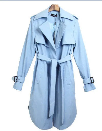 spring fashion/Casual women's Trench Coat long Outerwear loose clothes for lady good C0246