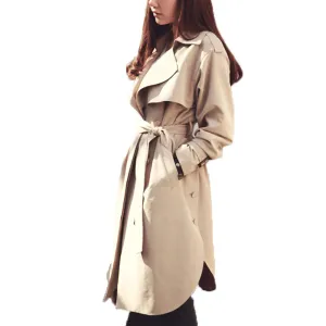 spring fashion/Casual women's Trench Coat long Outerwear loose clothes for lady good C0246
