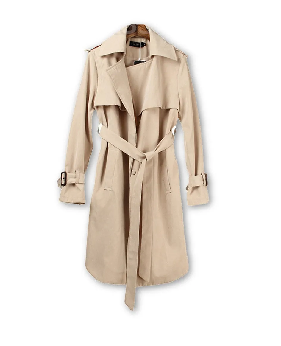 spring fashion/Casual women's Trench Coat long Outerwear loose clothes for lady good C0246