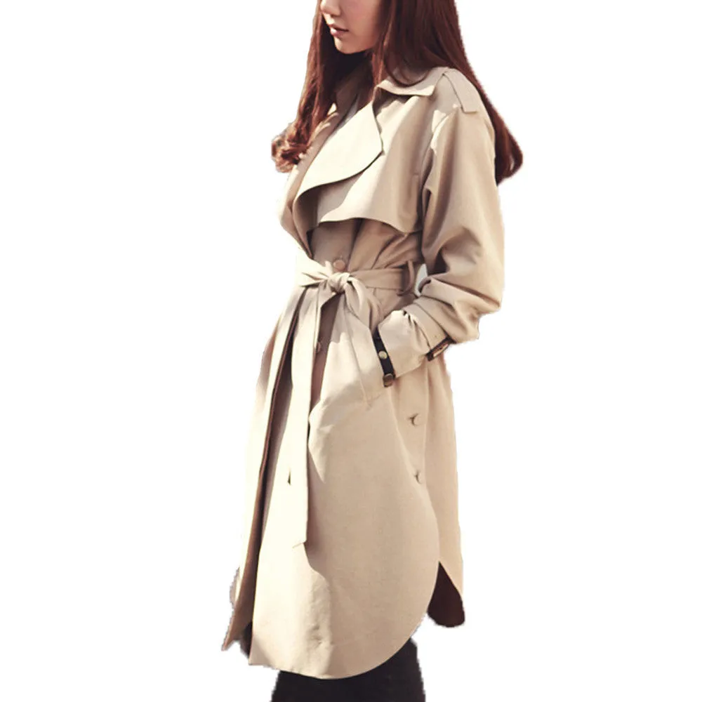 spring fashion/Casual women's Trench Coat long Outerwear loose clothes for lady good C0246