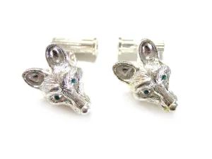 Sterling Silver Fox Head Cufflinks