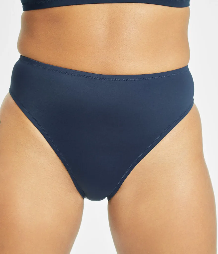 The Plunge Bralette & High Waist Swim Bundle: Navy