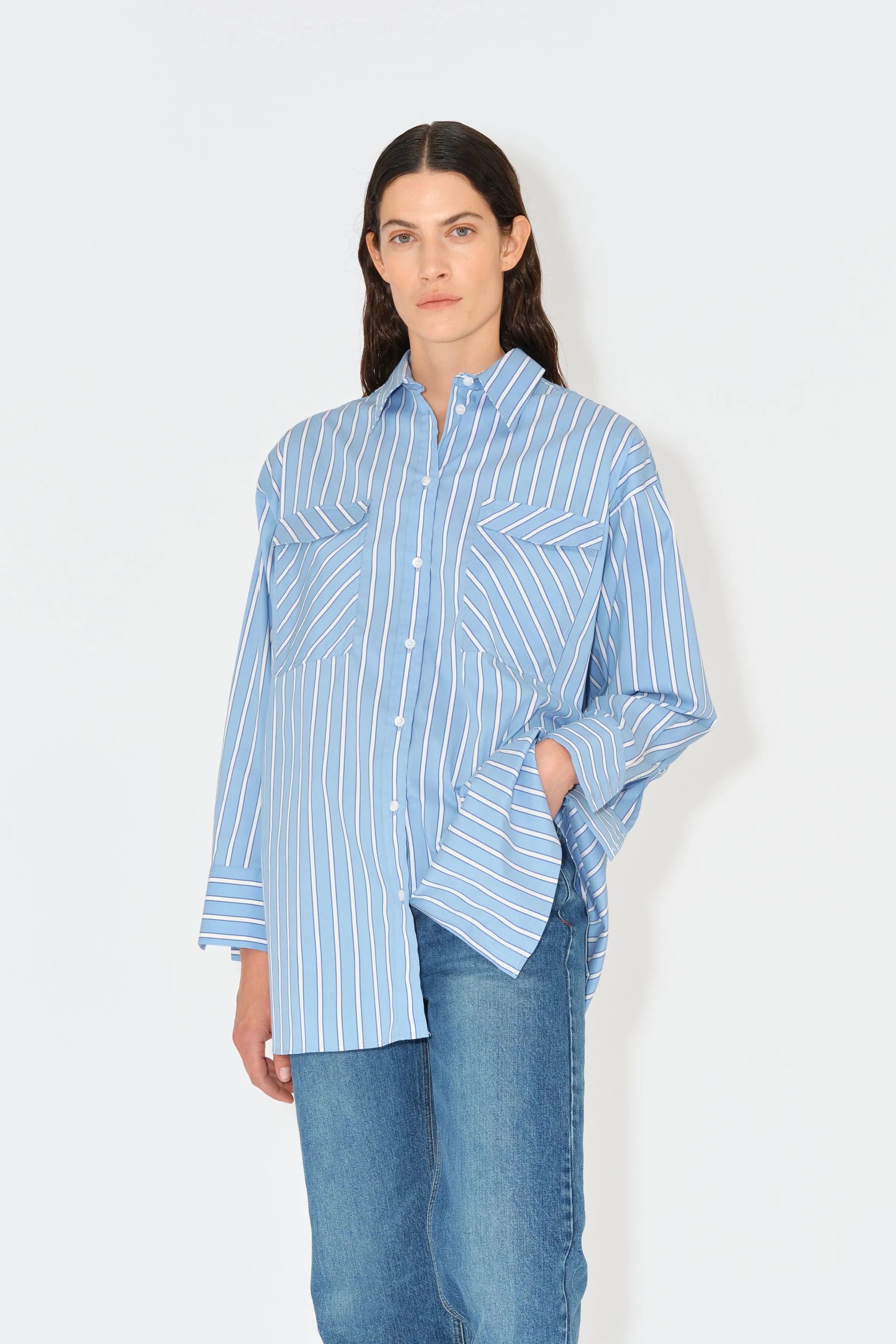 TMRW Gerber Oversize Shirt - Malibu Stripe