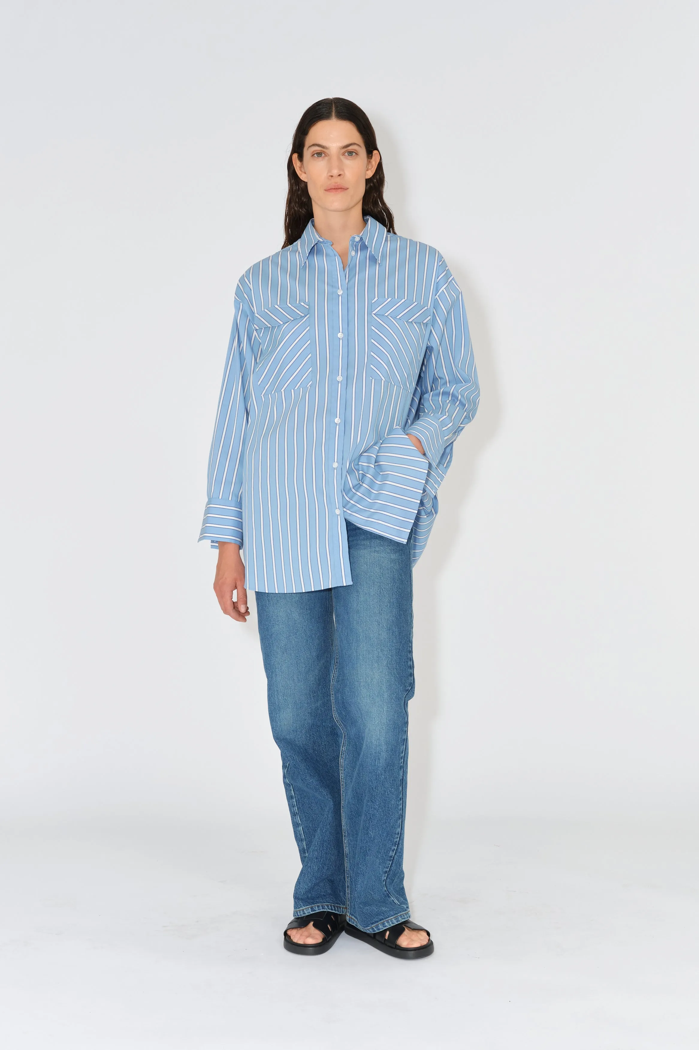 TMRW Gerber Oversize Shirt - Malibu Stripe
