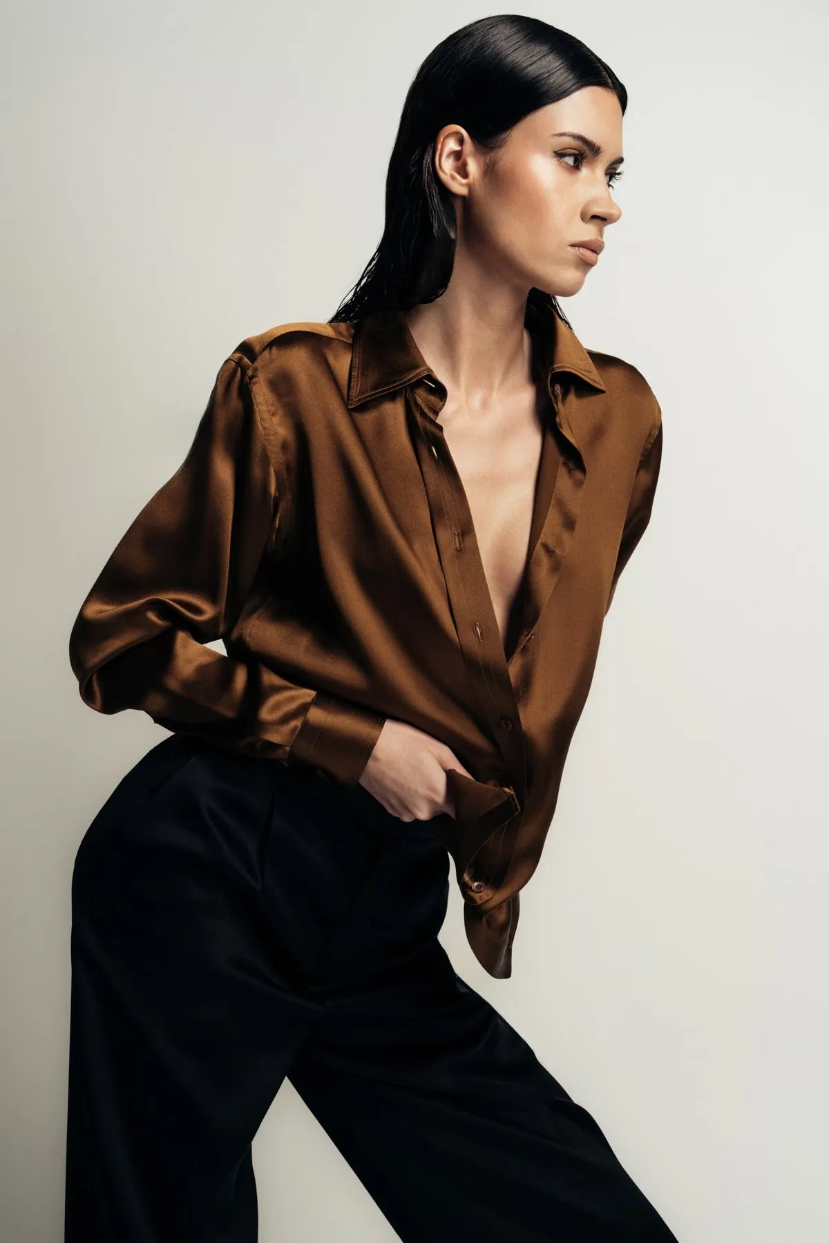 TOM FORD | FLUID CHARMEUSE SILK SHIRT