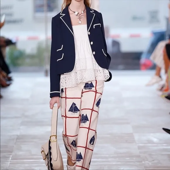 Tory Burch Nautical Blazer, Carrie Navy Resort