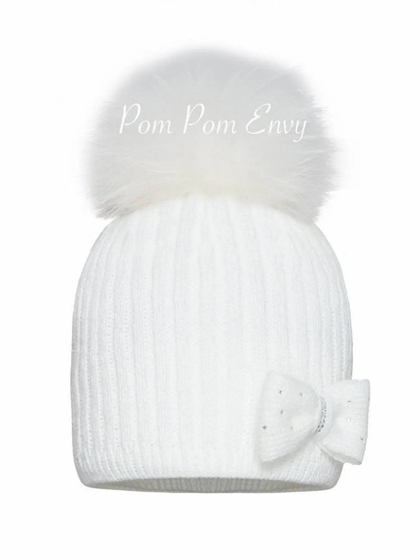 Twinkle Bow Pom Pom Hat - 2 Colours