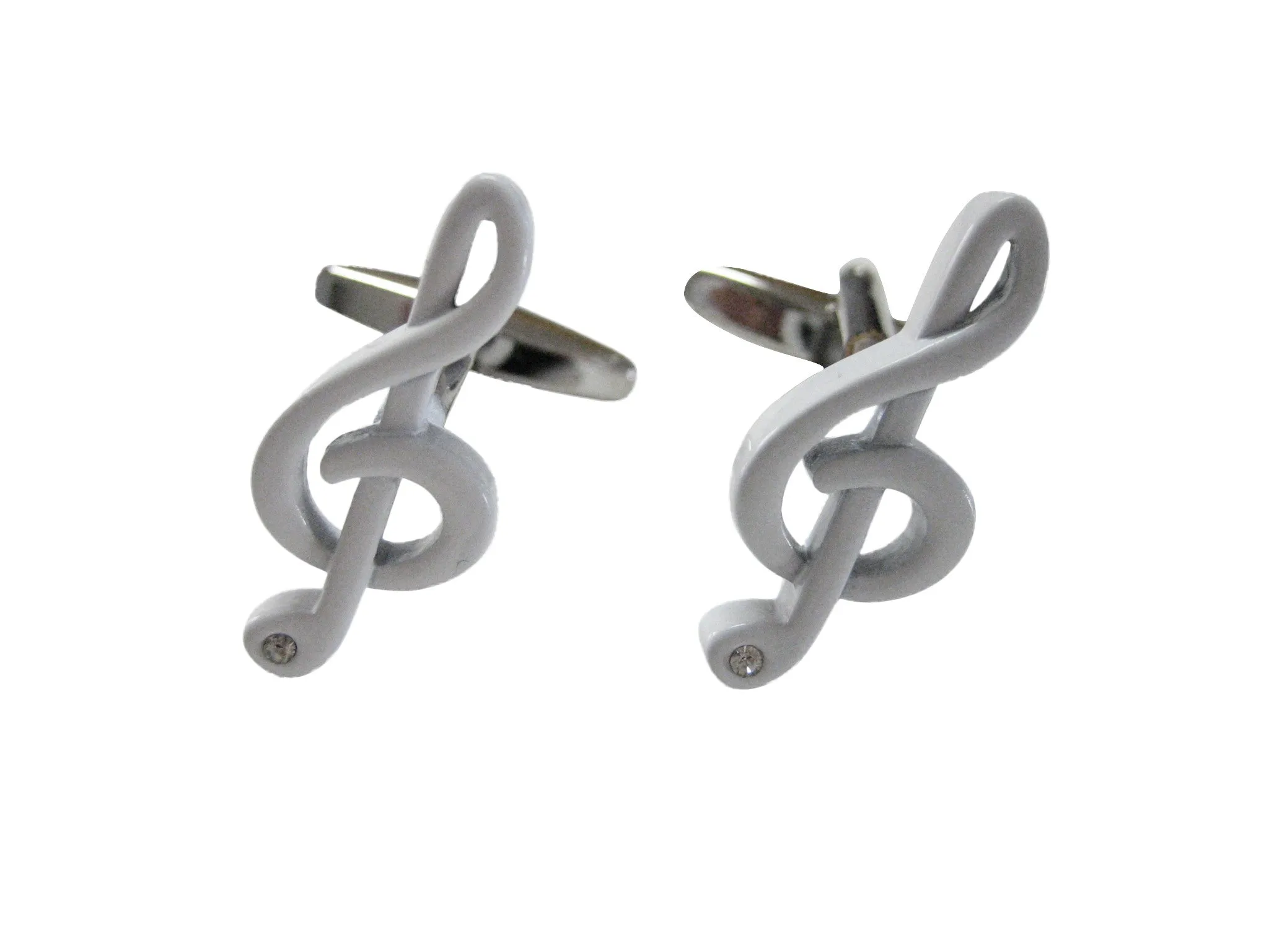 White Musical Note Cufflinks