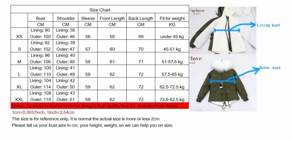 Women Winter Army Green Jacket Coats Thick Parkas Plus Size Real Fur Collar Hooded Outwear