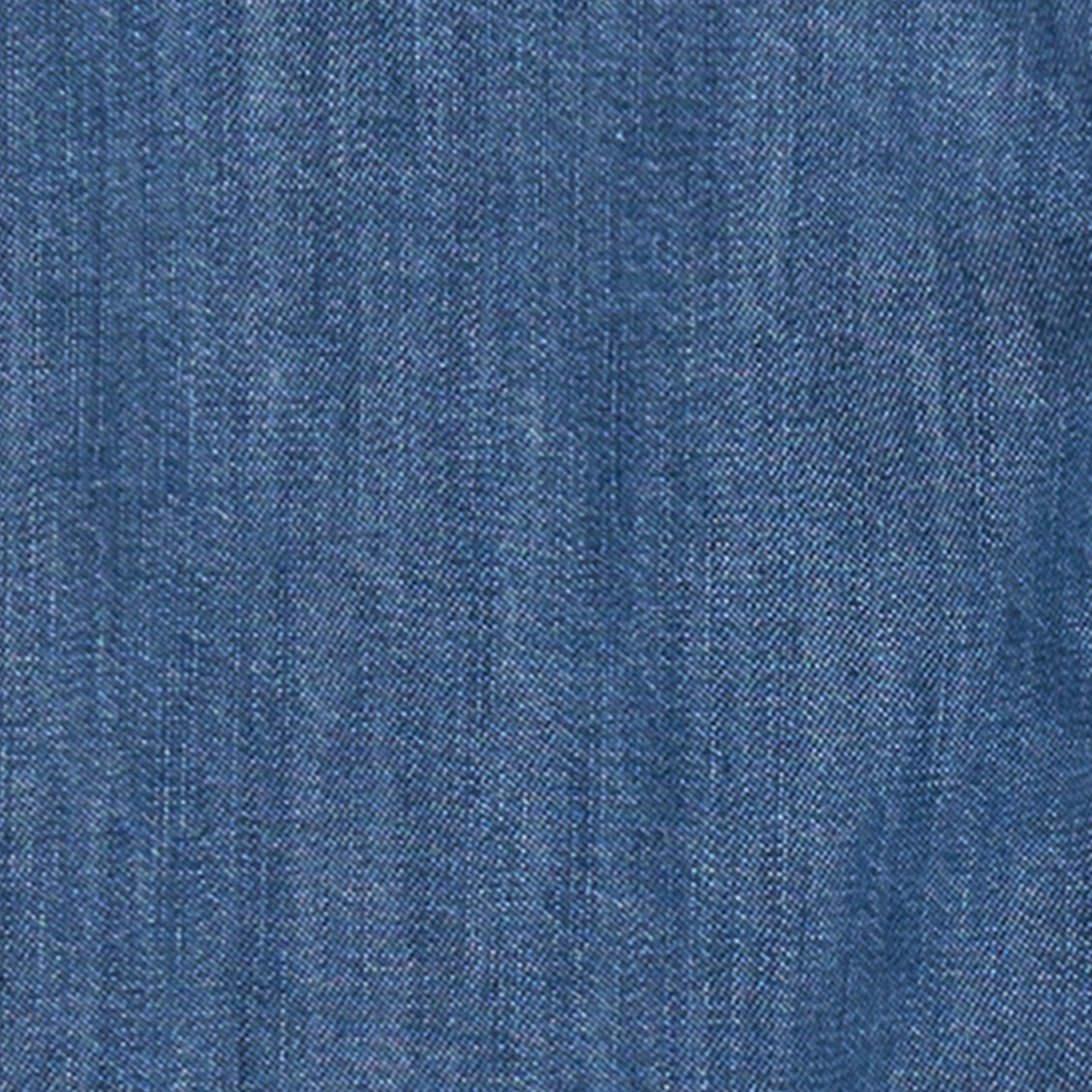 Wrangler Girl's Long Sleeve Embroidered Western Snap Denim Navy Shirt